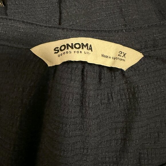 Sonoma 2X Woman's Popover Top Navy - Picture 2 of 2